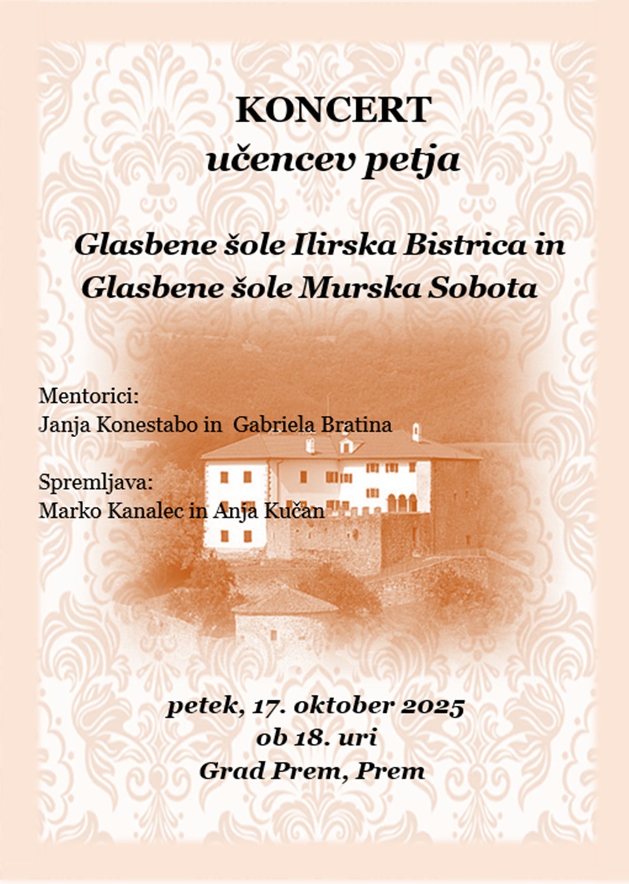 Koncert učencev petja grad prem17.10.2025